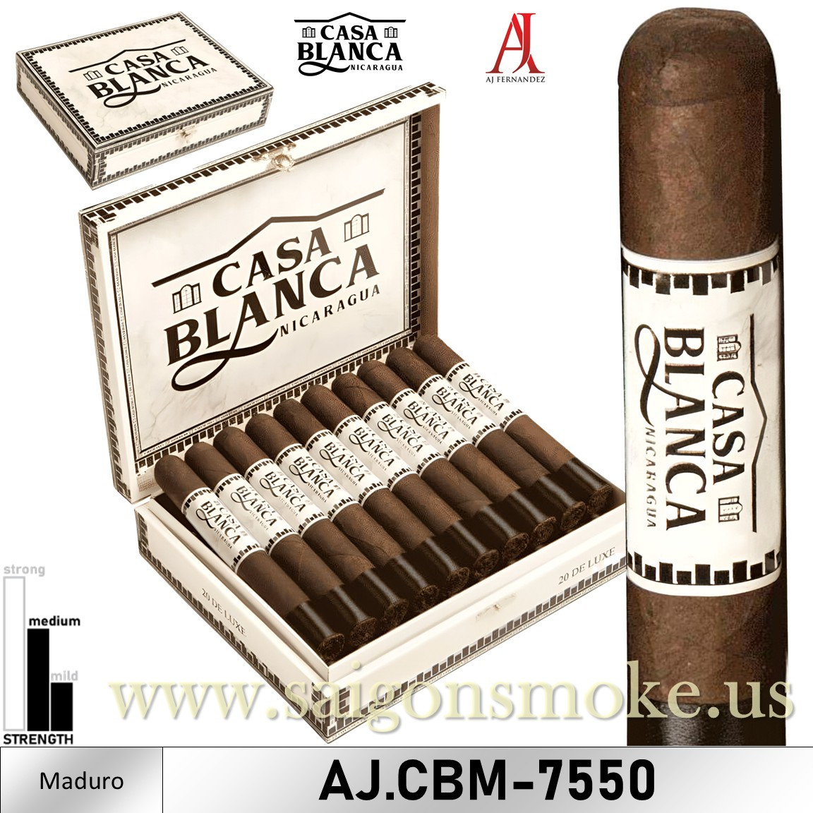 AJ Fernandez Casa Blanca Nicaragua Maduro President 7.5×50 (Hộp 20)