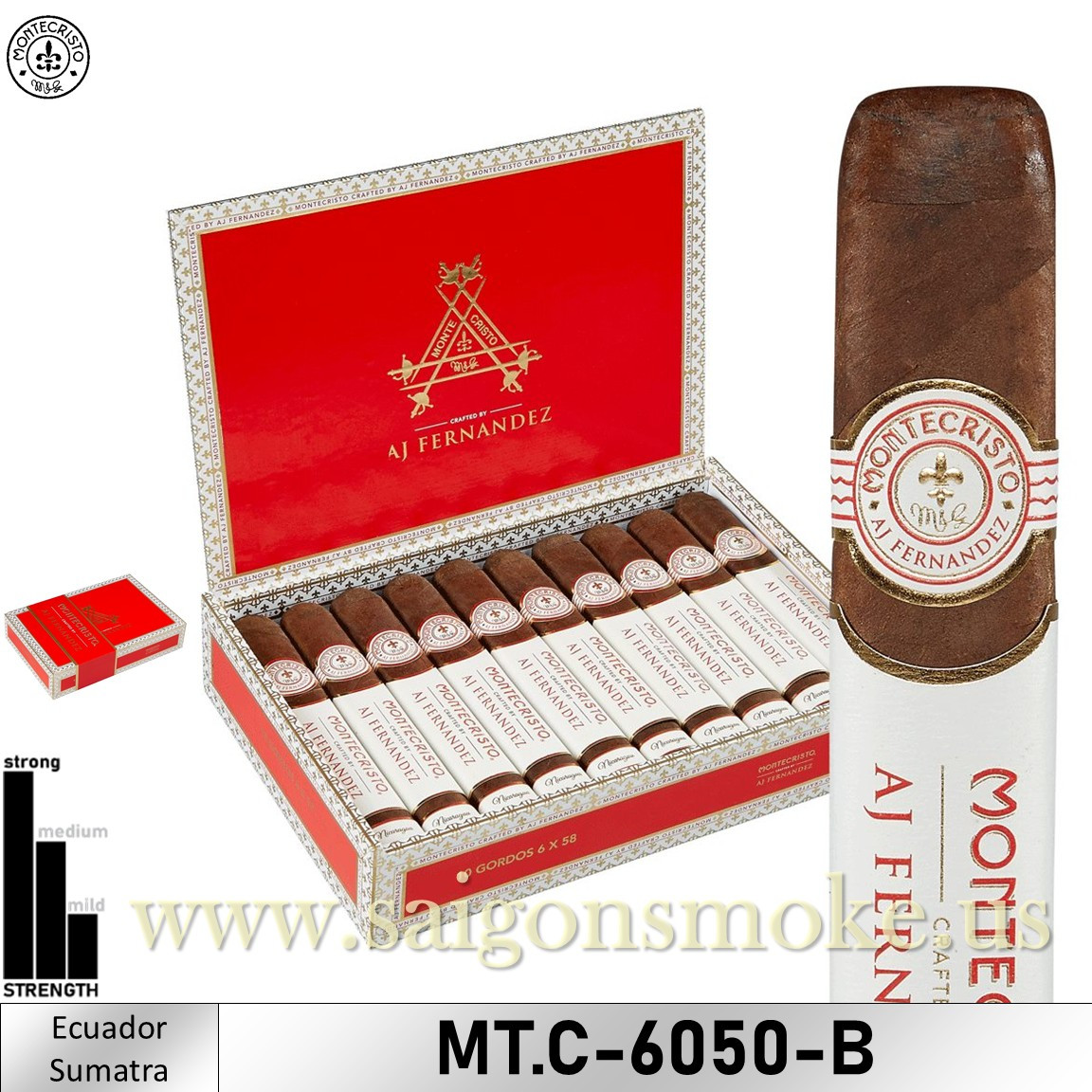 Montecristo Crafted by AJ Fernandez Ecuador Sumatra Toro 6×50 (Hộp 10)