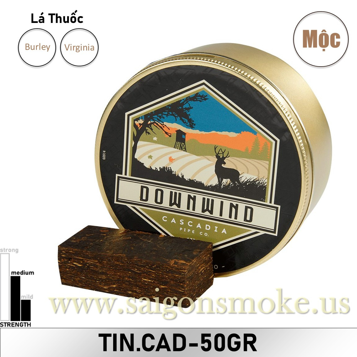 Cascadia Downwind Pipe Tobacco 1.76 Ounce Tin – 50GR