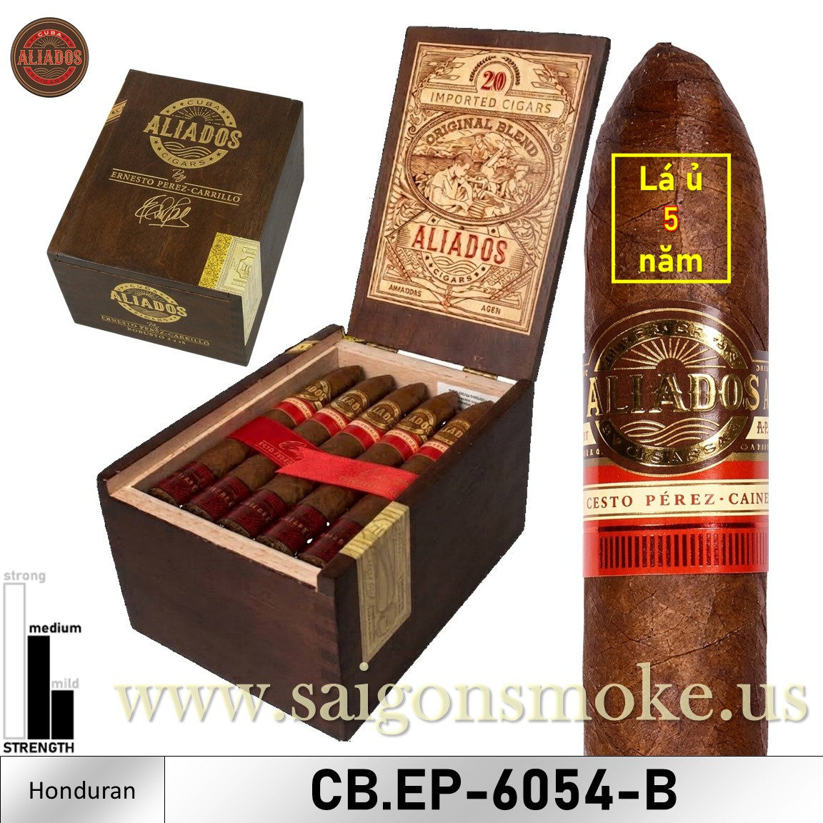 Cuba Aliados Cabinet by E.P. Carrillo Torpedo 6x54 (Hộp 20)