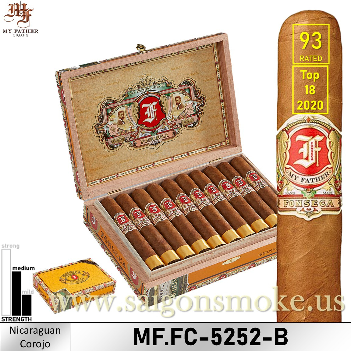 My Father Fonseca Robusto 5.2x52 (Hộp 20) - Top 25 2020 93rated