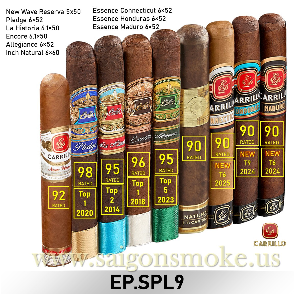 E.P. Carrillo The Best Cloud 9 Chín Tầng Mây Sampler (Gói 9 + Boveda)