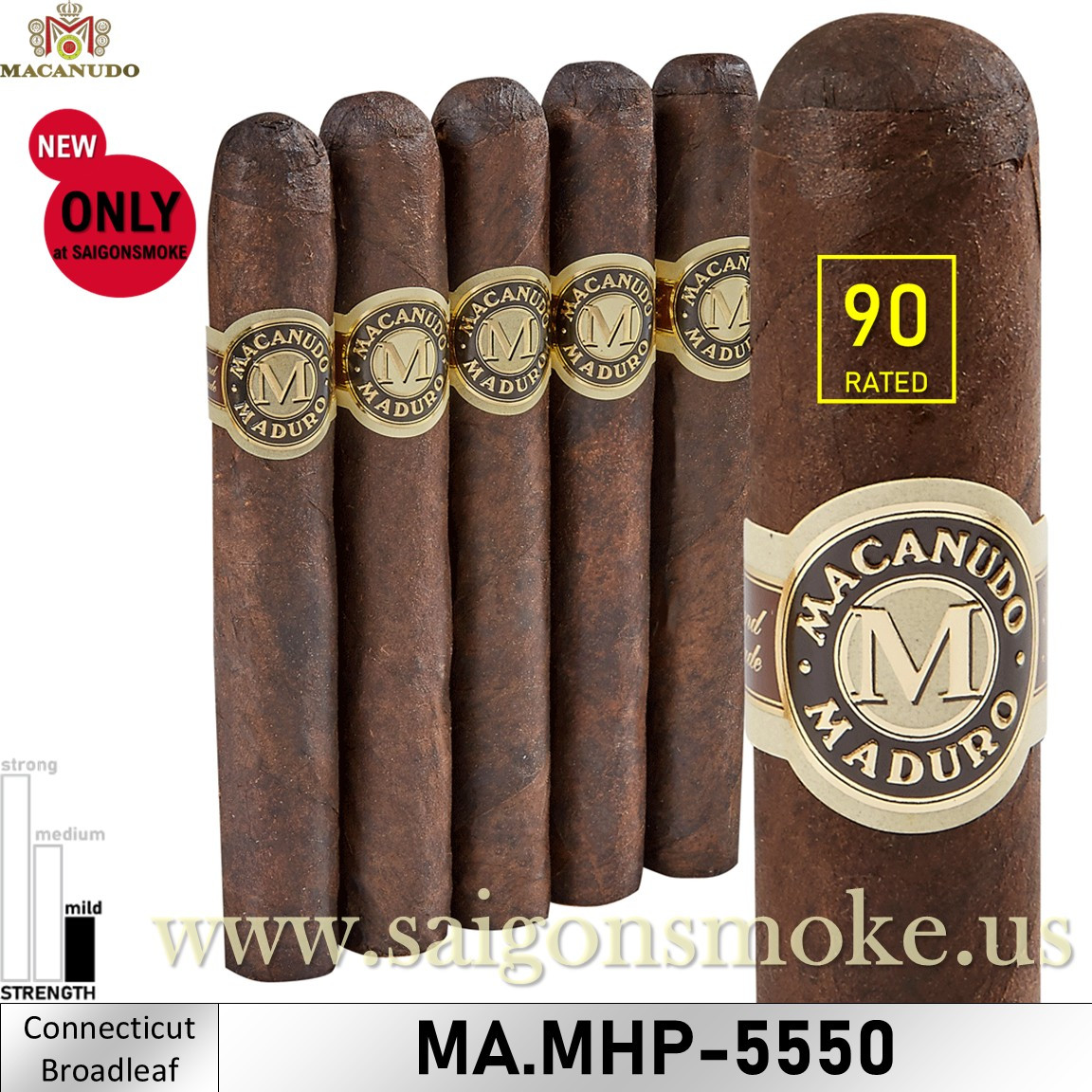 Macanudo Maduro Hyde Park Extra Robusto 5.5x50 (Gói 5) - NEW