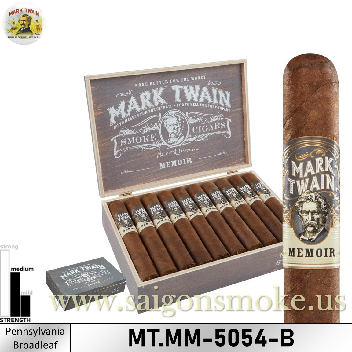 Mark Twain Memoir Maduro Robusto 5x54 (Hộp 20)